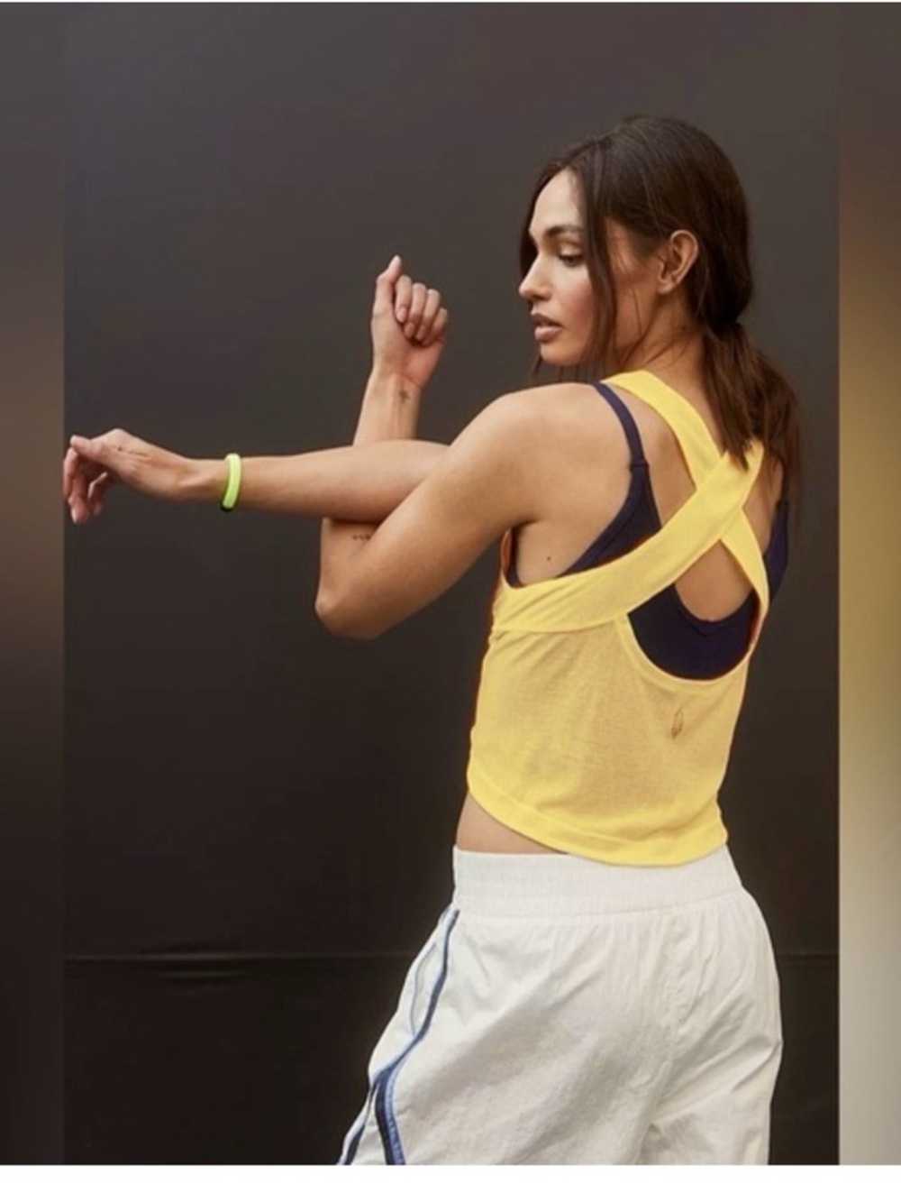 FREE PEOPLE- Movement Keep Away Tank Yellow Size L